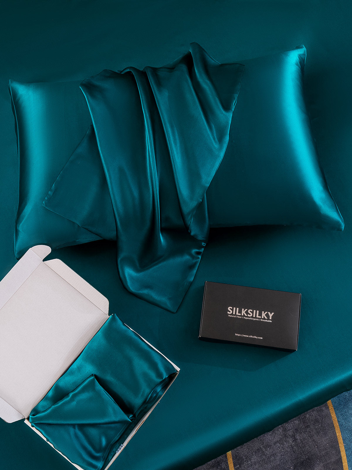 [Bleu Royal] SilkSilky-FR 22Momme Pure Soie Pillowcase 006