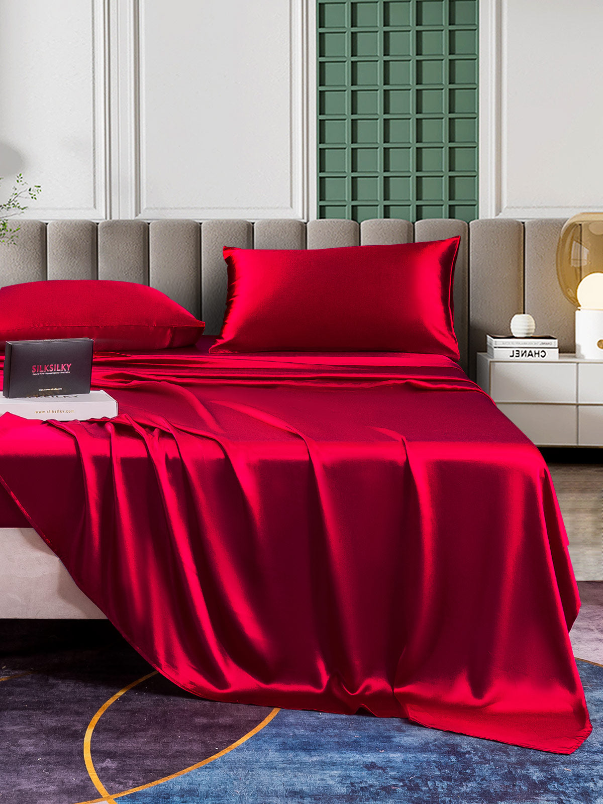 [Rouge Vineux] SilkSilky-FR 25Momme Pure Soie Bedding Set 001
