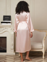 [Rose] SilkSilky-FR Long Sleeve Femme Peignoir 002
