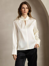 [Ivory] SilkSilky-FR 19Momme Soie Womens Shirt 001
