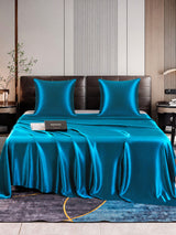 [Bleu Royal] SilkSilky-FR Parure de Lit Soie 001