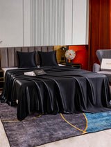 [Noir] SilkSilky-FR Parure de Lit Soie 003