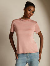 [Rose] SilkSilky-FR Short Sleeve Femme T-Shirt 008