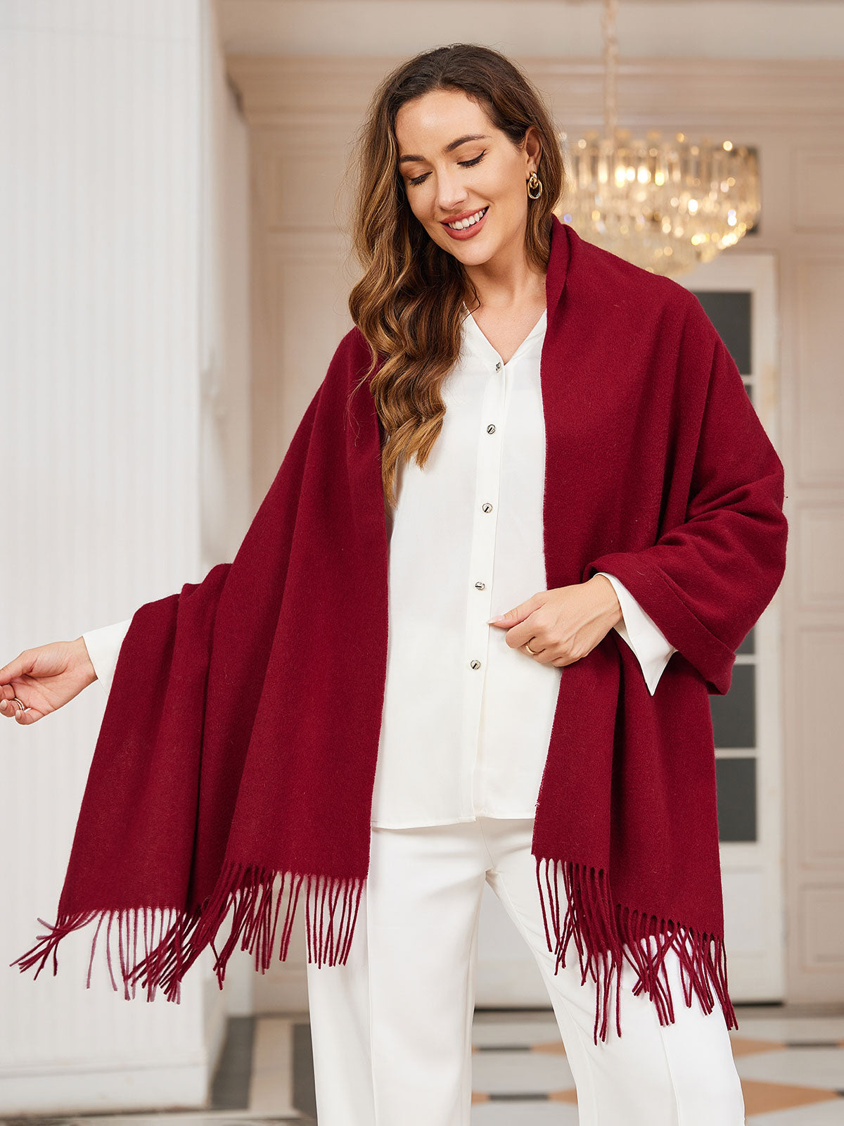 [Rouge Vineux] SilkSilky-FR Laine Scarf 001