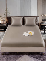 [Gris] SilkSilky-FR Parure de Lit Soie 001