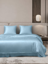 [Bleu Clair] SilkSilky-FR Parure de Lit Soie 001