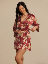 [Dragon Bordeaux] SilkSilky-FR Trois-quart Femme Peignoir 005