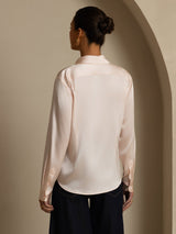 [Rose Clair] SilkSilky-FR Long Sleeve Lapel Collar Femme Chemise 002