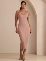 [Rose] SilkSilky-FR Spaghetti Strap Square Neck Robes 001