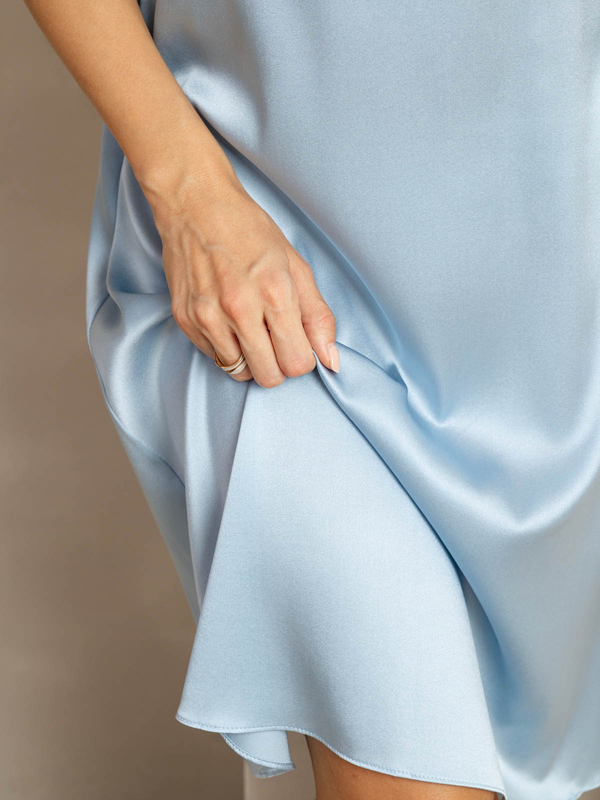 [Bleu Grisâtre] SilkSilky-FR 19Momme Soie Dress 007