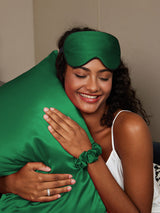 [Vert Foncé] SilkSilky-FR 19Momme Pure Soie Pillowcase Set 001