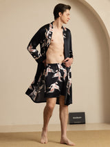 [Noir] SilkSilky-FR 19Momme Long Sleeve Mens Pajamas 001