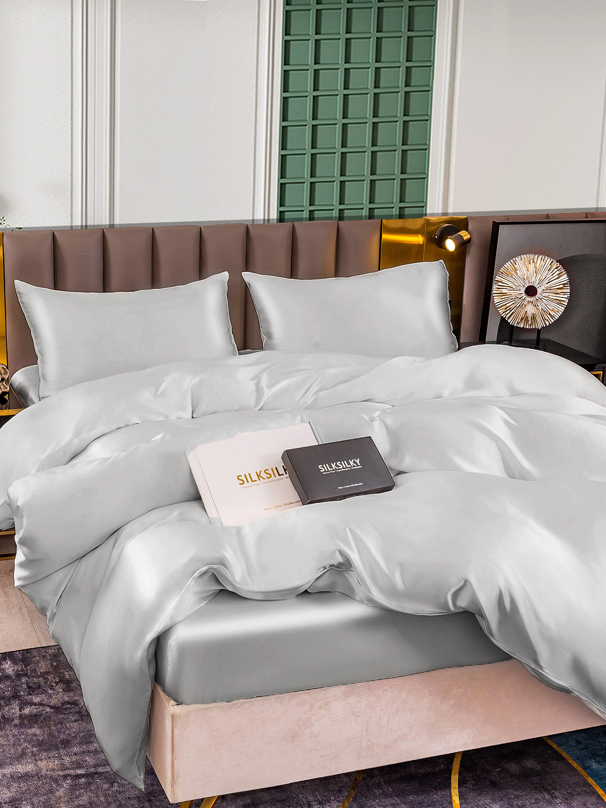 [Argent] SilkSilky-FR 25Momme Pure Soie Bedding Set 002