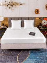 [Blanc] SilkSilky-FR Parure de Lit Soie 002