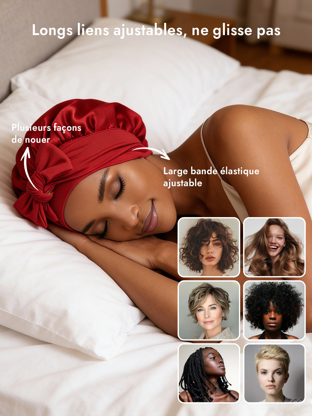 [Rouge Vineux] SilkSilky-FR Soie Sleep Cap 004