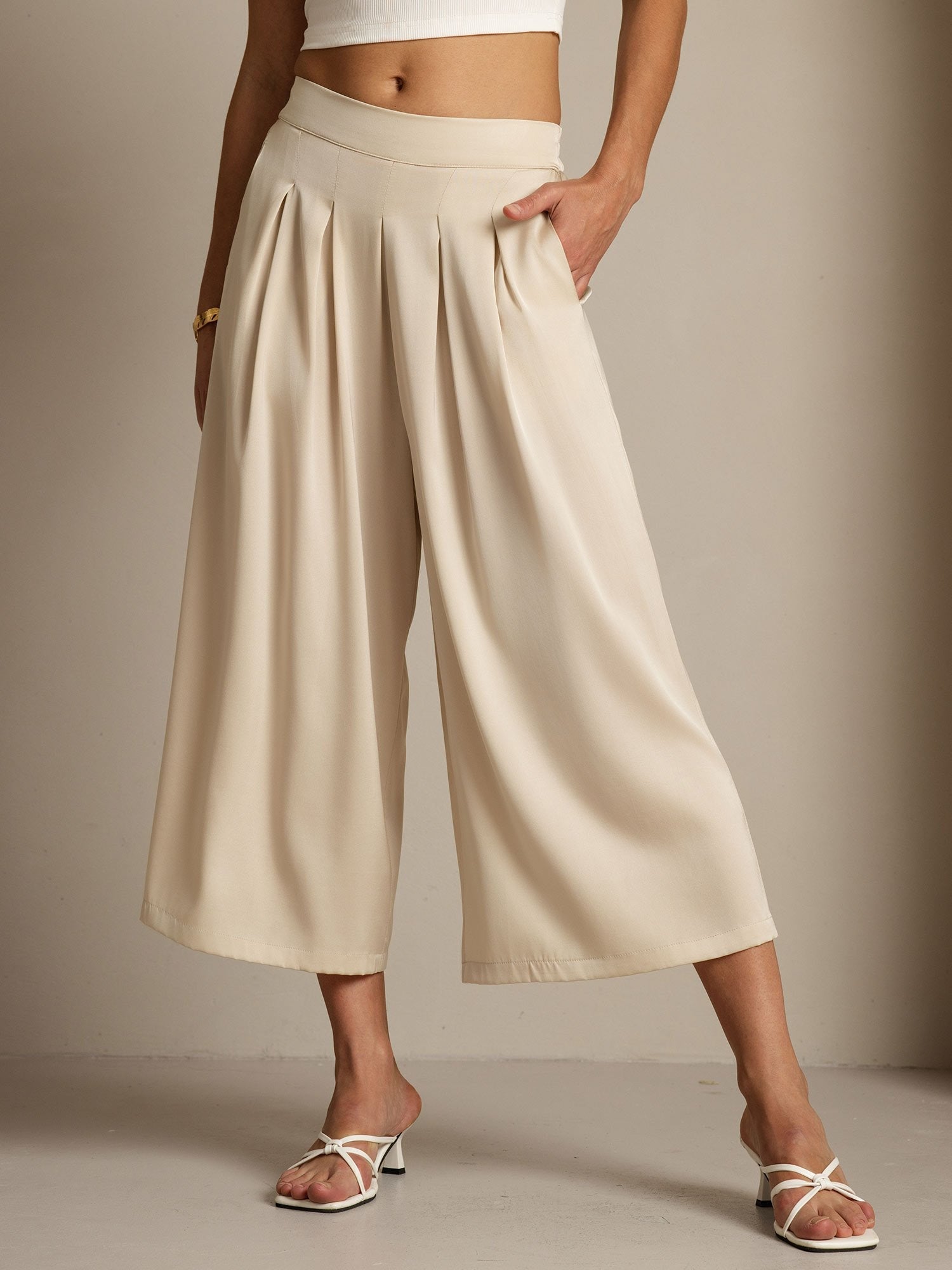 [Beige] SilkSilky-FR 19Momme Soie Womens Pants 003