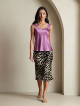 [Violet Foncé] SilkSilky-FR Sleeveless Top À Fines Brides 007