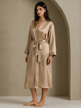 [Champagne] SilkSilky-FR Long Sleeve Femme Peignoir 007