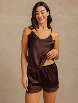[Brun] SilkSilky-FR Sleeveless V Neck Ensemble Camisole 002