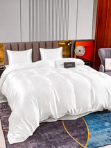 [Blanc] SilkSilky-FR Parure de Lit Soie 003