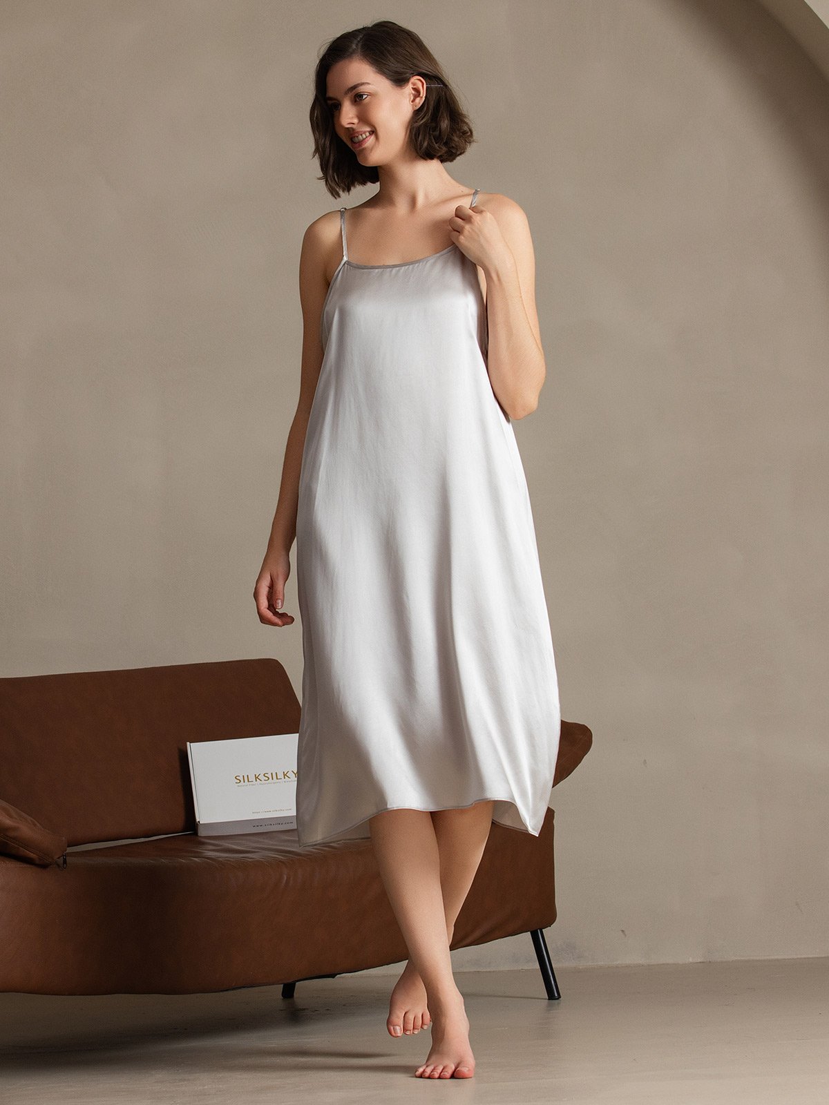 [Gris Clair] SilkSilky-FR 19Momme Soie Dress 006