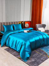 [Bleu Royal] SilkSilky-FR Parure de Lit Soie 005