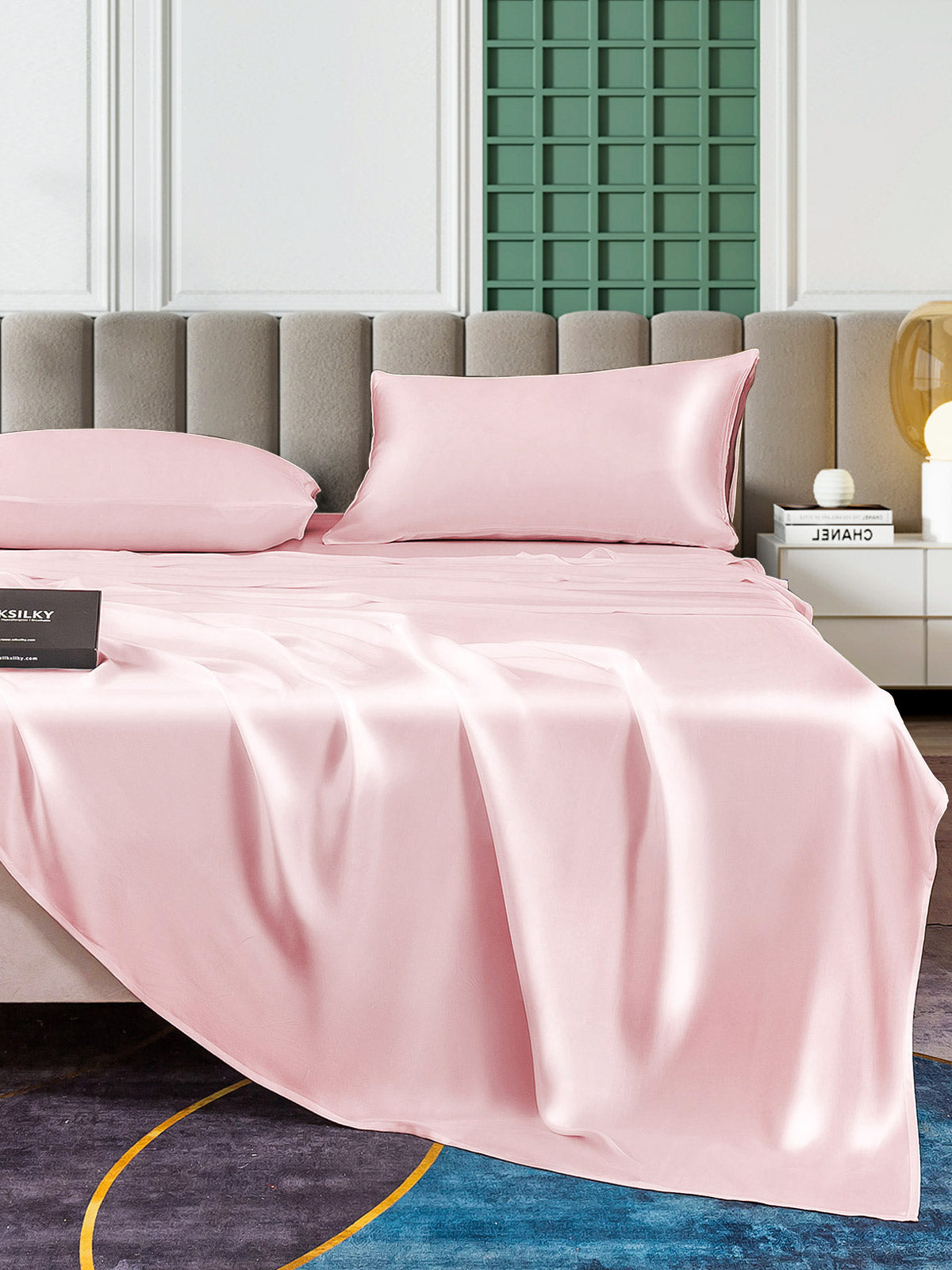 [Rose] SilkSilky-FR 25Momme Pure Soie Bedding Set 004