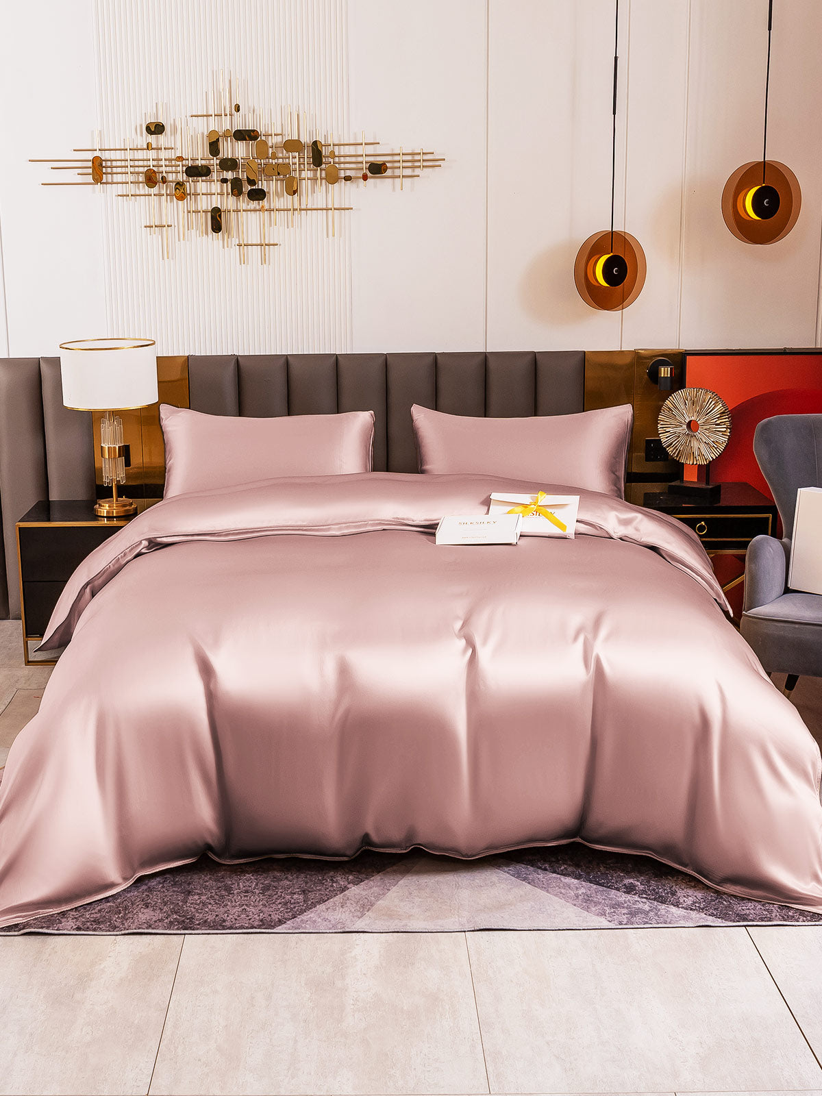 [Mauve Pâle] SilkSilky-FR 19Momme Pure Soie Bedding Set 002