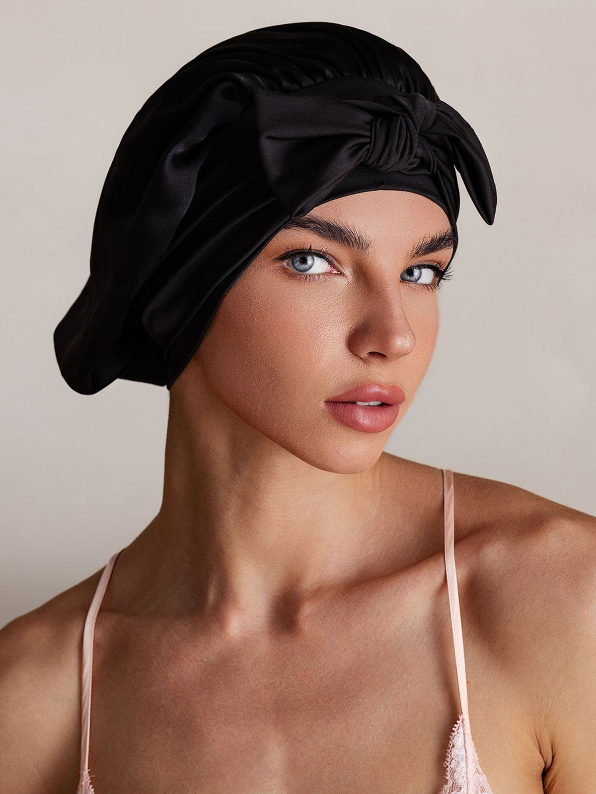 SilkSilky-FR Soie Sleep Cap Noir 001