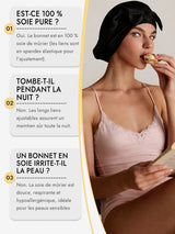 [Noir] SilkSilky-FR Bonnets de Nuit 006