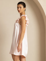 [Rose] SilkSilky-FR Sleeveless Square Neck Chemises de nuit 003