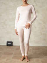 [Rose Clair] SilkSilky-FR Long Sleeve Round Neck Sous Vêtements Longs Femme 005