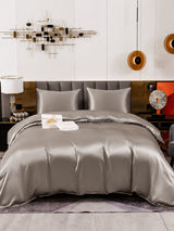 [Gris] SilkSilky-FR Parure de Lit Soie 002