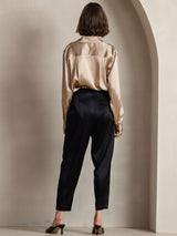 [Champagne] SilkSilky-FR Long Sleeve Lapel Collar Femme Chemise 004