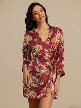 [Dragon Bordeaux] SilkSilky-FR Trois-quart Femme Peignoir 003