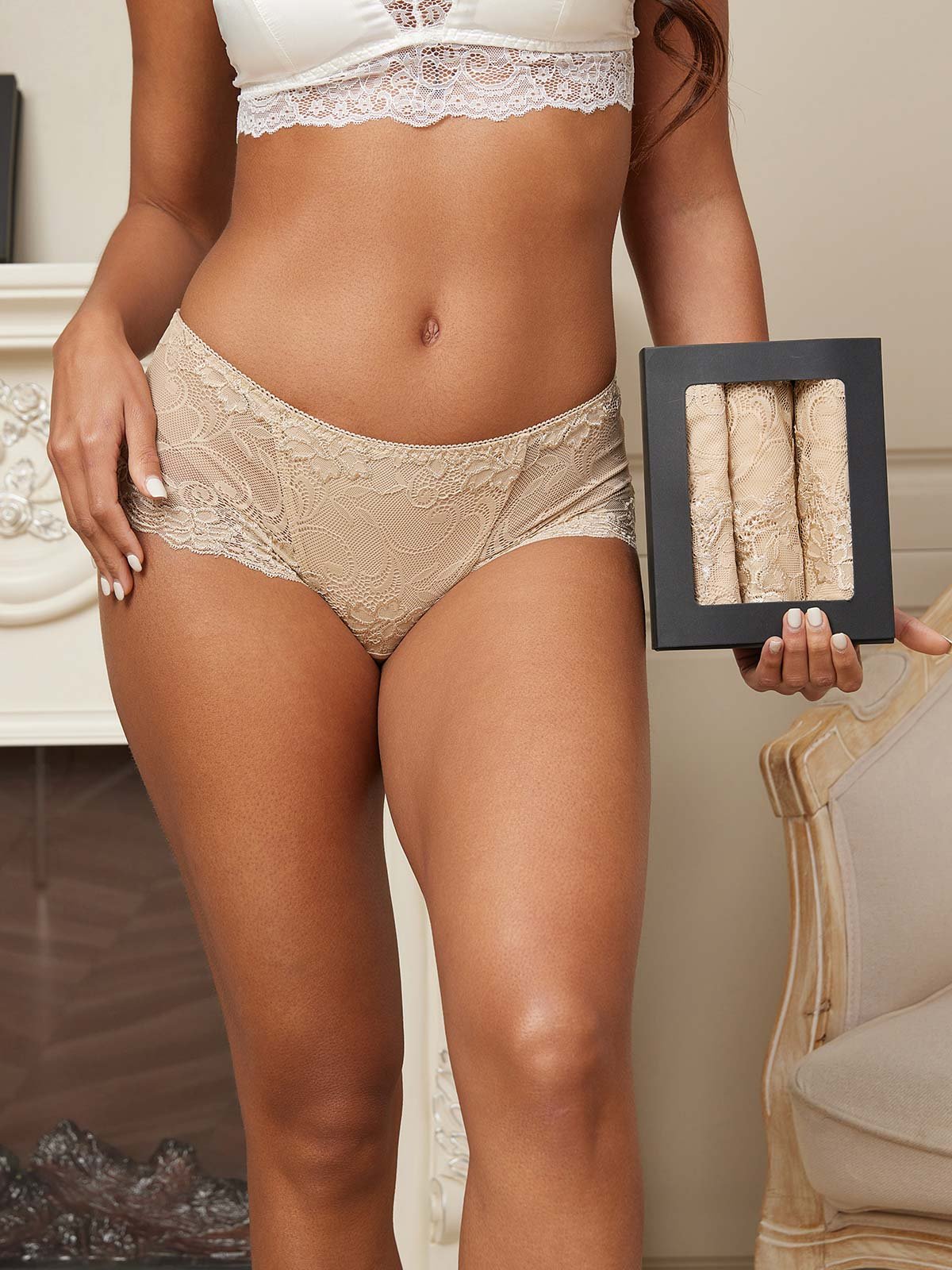 [Beige] SilkSilky-FR Soie Tricotée Panty 001