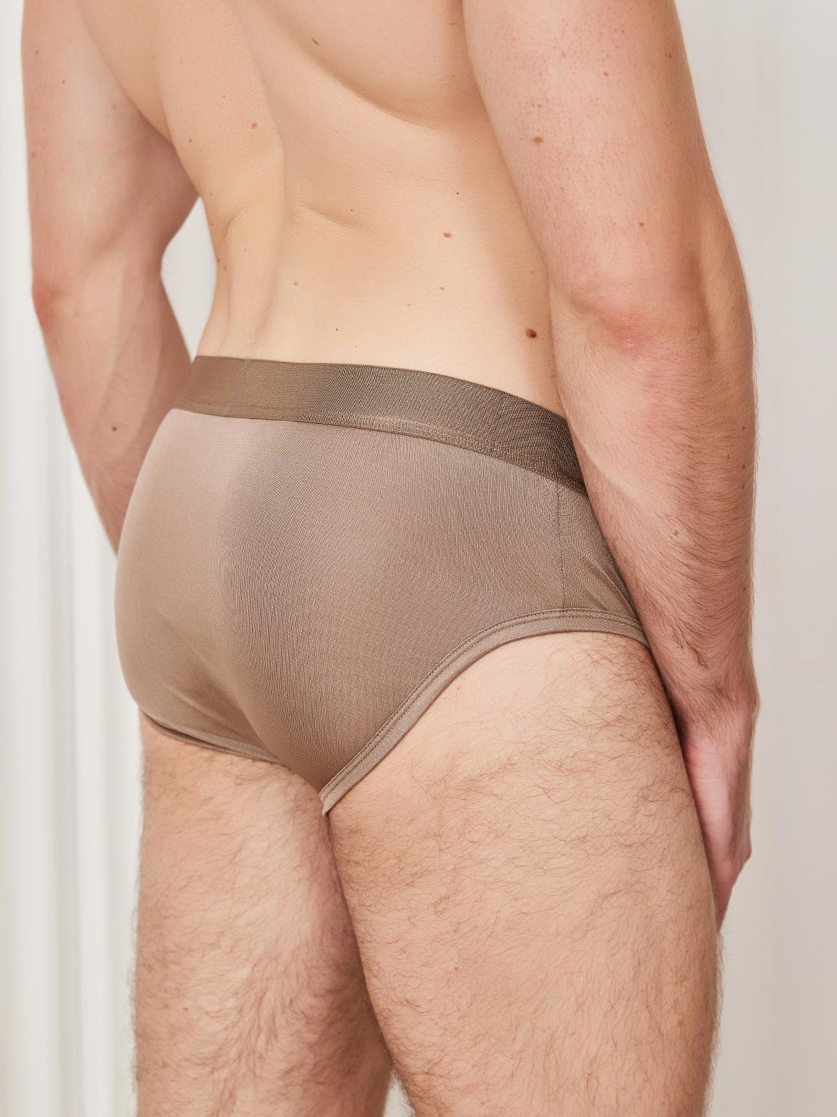 SilkSilky FR Soie Tricotée Mens Underwear Café 003