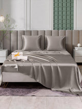 [Gris] SilkSilky-FR Parure de Lit Soie 001