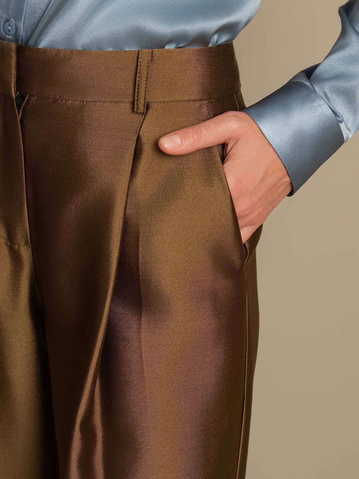 [Bronze] SilkSilky-FR 32Momme Soie Womens Pants 004,