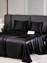 [Noir] SilkSilky-FR Parure de Lit Soie 006