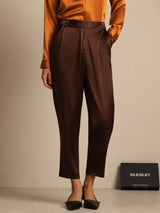 [Chocolat Noir] SilkSilky-FR 19Momme Soie Womens Pants 001