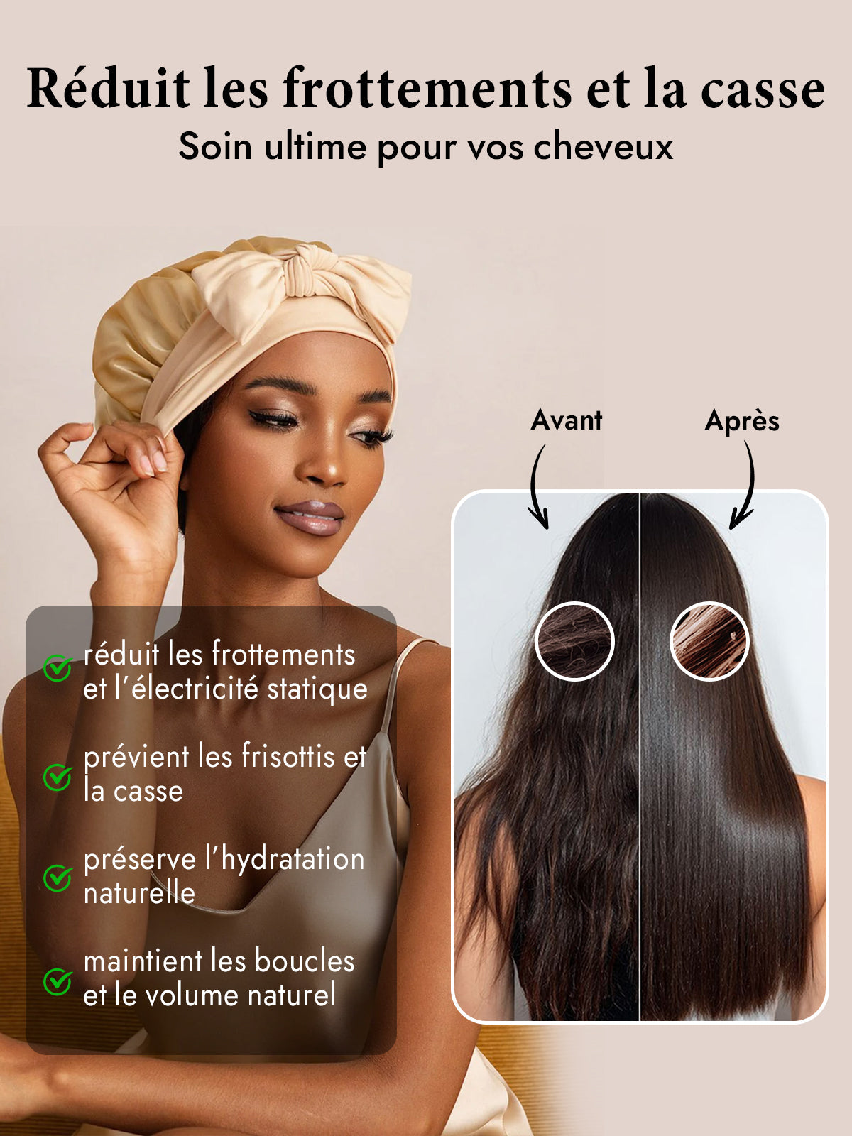 [Champagne] SilkSilky-FR Soie Sleep Cap 003