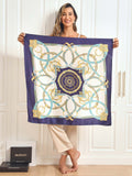 SilkSilky FR Pure Soie Scarf Bleu 007