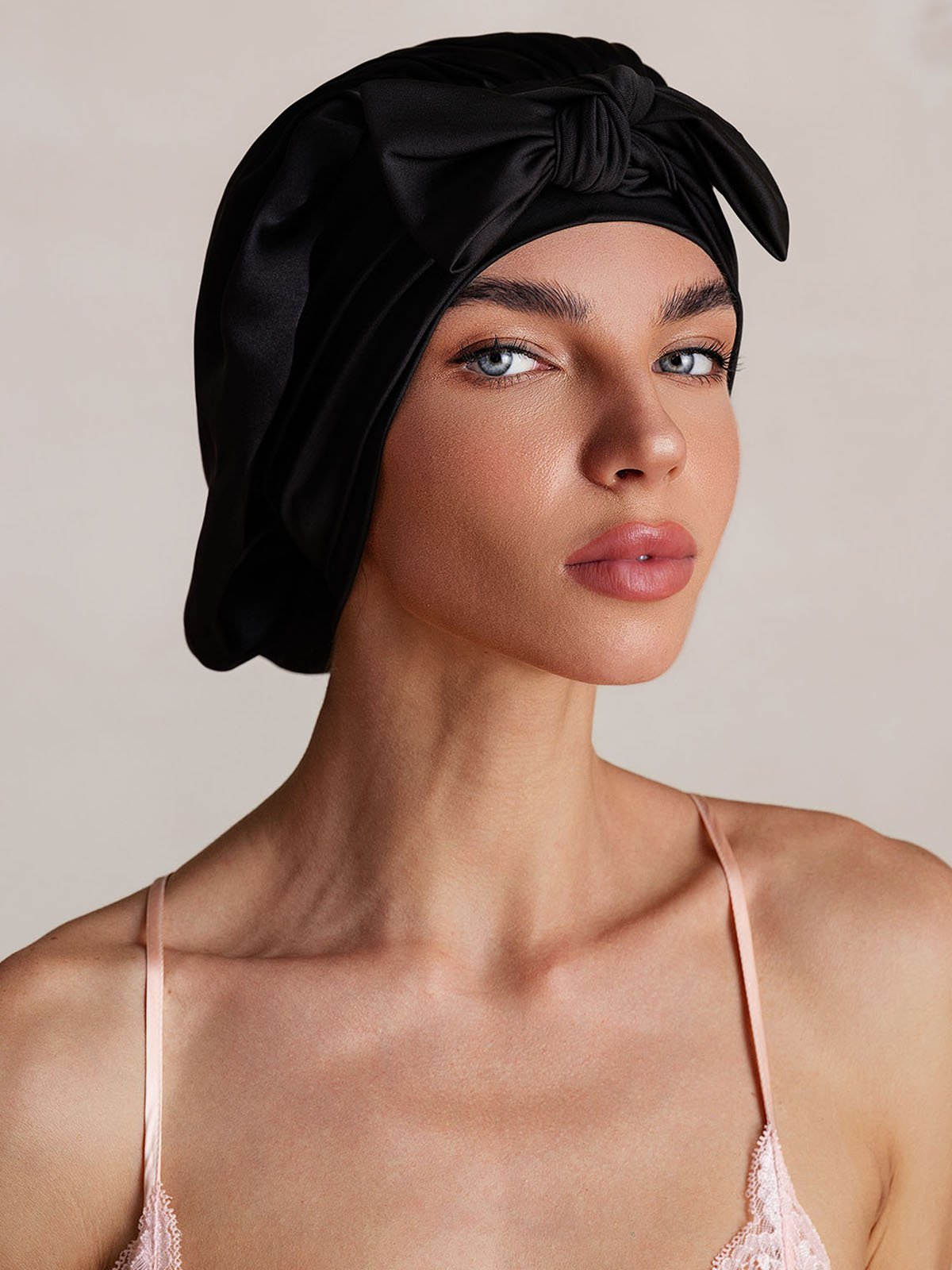 SilkSilky-FR Soie Sleep Cap Noir 004