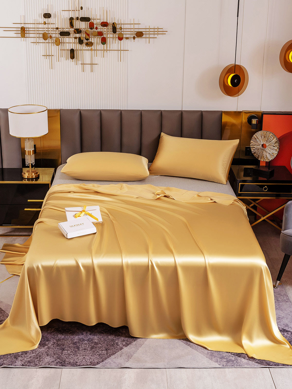 [Champagne] SilkSilky-FR 19Momme Pure Soie Bedding Set 002