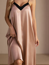 [Toscane] SilkSilky-FR Spaghetti Strap V Neck Chemises de nuit 007