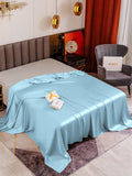 SilkSilky FR 19Momme Pure Soie Sheet BleuClair 001