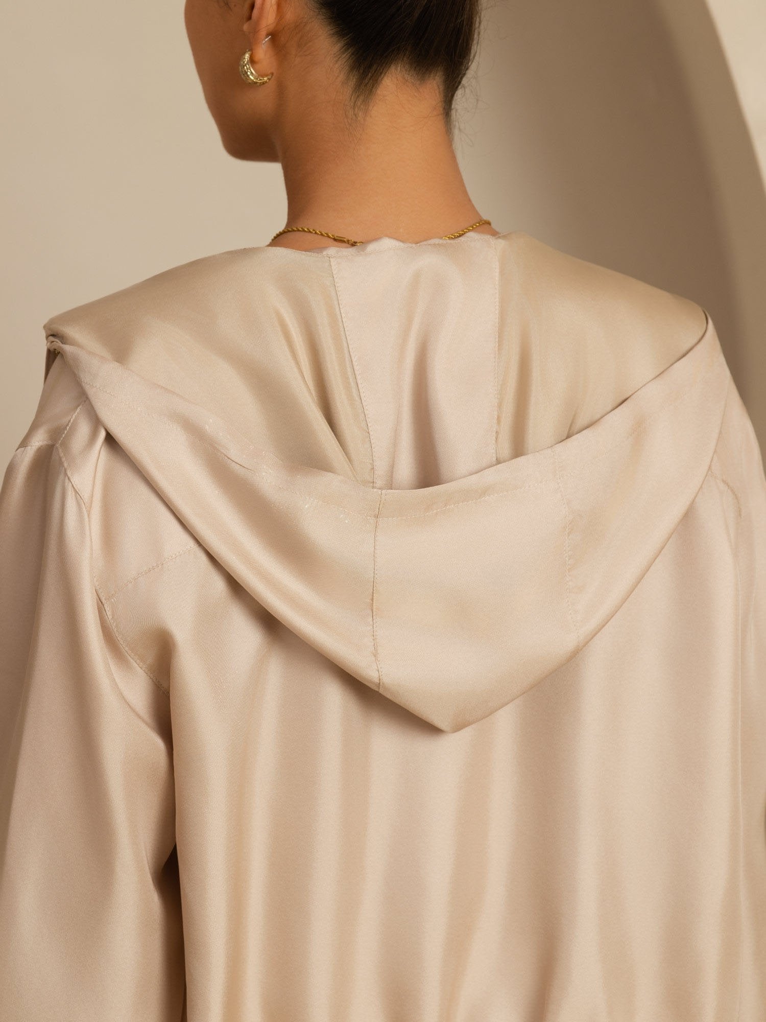 [Tan] SilkSilky-FR 18Momme Manches longues Col Montant Femme Manteaux 004