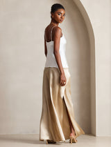 [Blanc] SilkSilky-FR Spaghetti Strap V Neck Top À Fines Brides 004