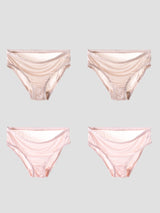 [Beige+RoseClair] SilkSilky-FR Soie Tricotée Panty 003